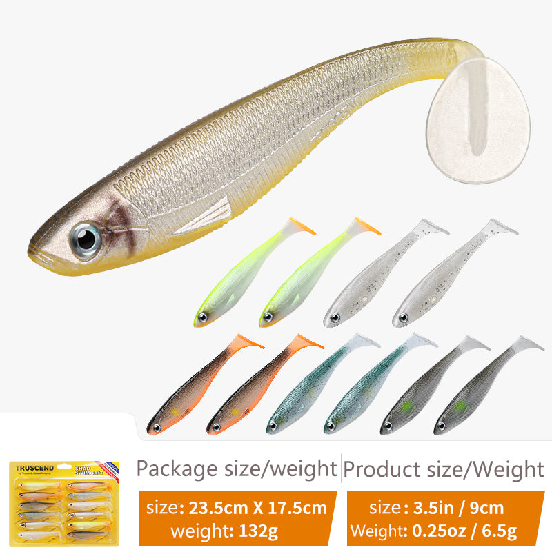 TRUSCEND Pre-Rigged Jig Head Soft Fishing Lures