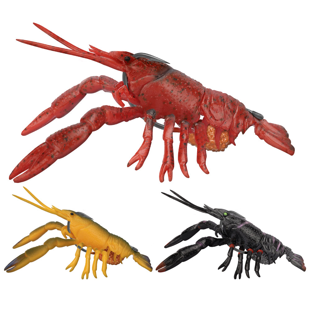 TRUSCEND TPE Pre-Rigged Crayfish Soft Lures with VMC Hook