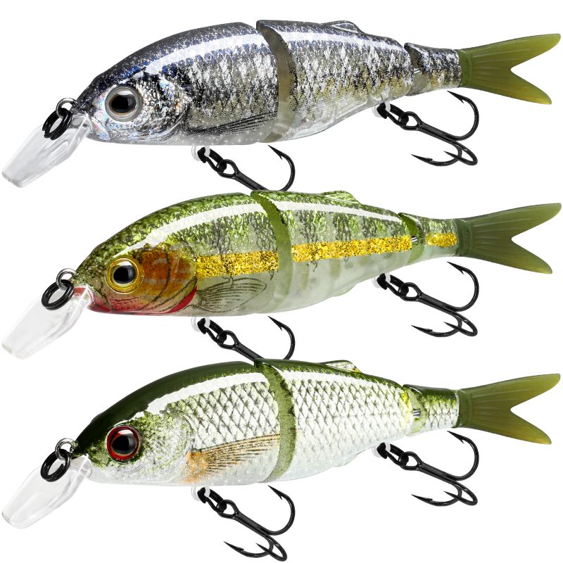 TRUSCEND Fishing Lures for Bass Trout Multi Jointed Swimbaits Slow Sinking Bionic Swimming Lures