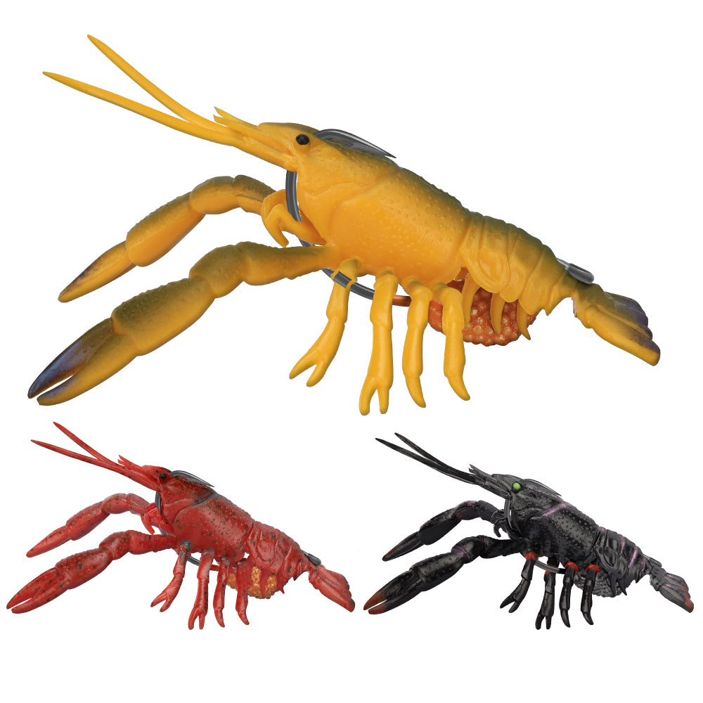 TRUSCEND TPE Pre-Rigged Crayfish Soft Lures with VMC Hook