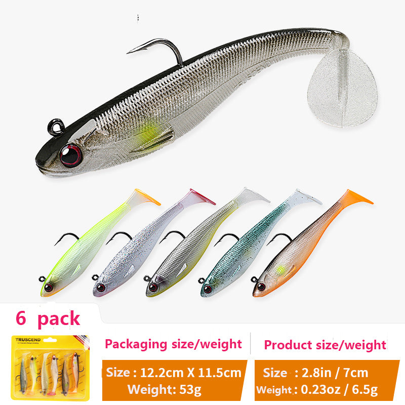 TRUSCEND Pre-Rigged Jig Head Soft Fishing Lures
