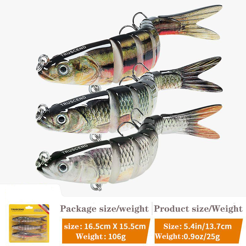 TRUSCEND Fishing Lures for Bass Trout Multi Jointed Swimbaits Lifelike Fishing Lures Kit