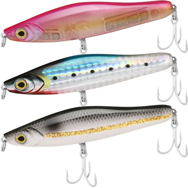 TRUSCEND Topwater Fishing Lures with BKK Hooks, Pencil Plopper Fishing biglurefishing TRUSCEND Topwater Fishing Lures with BKK Hooks, Pencil Plopper Fishing biglurefishing