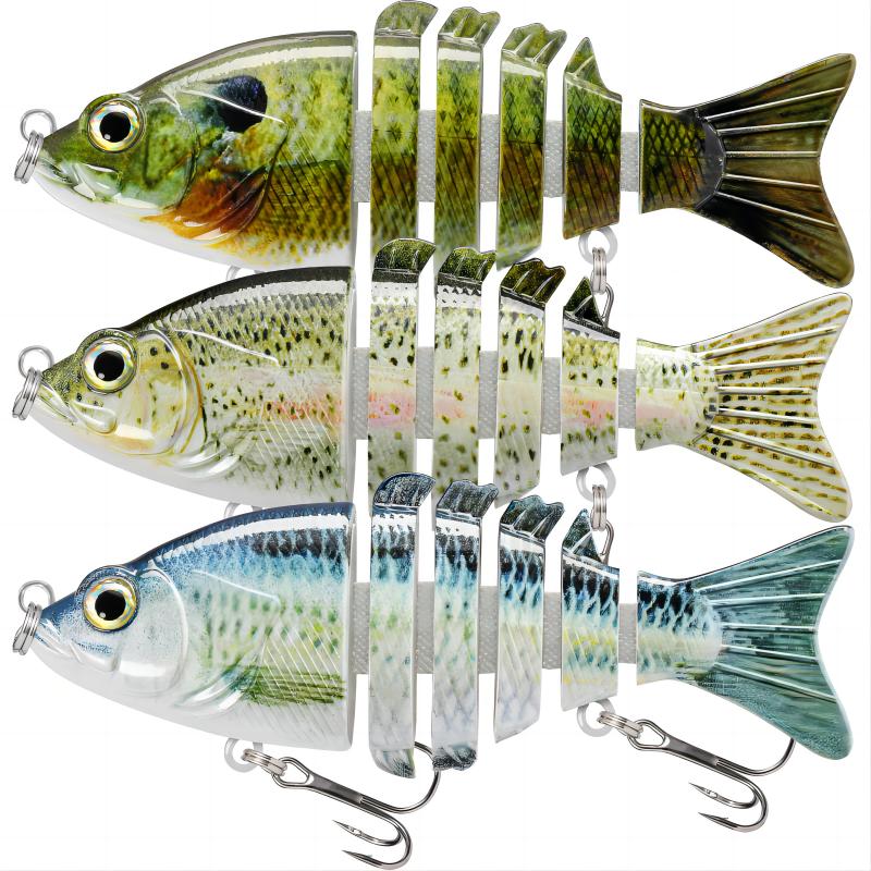 TRUSCEND Fishing Lures for Bass Trout Multi Jointed Swimbaits