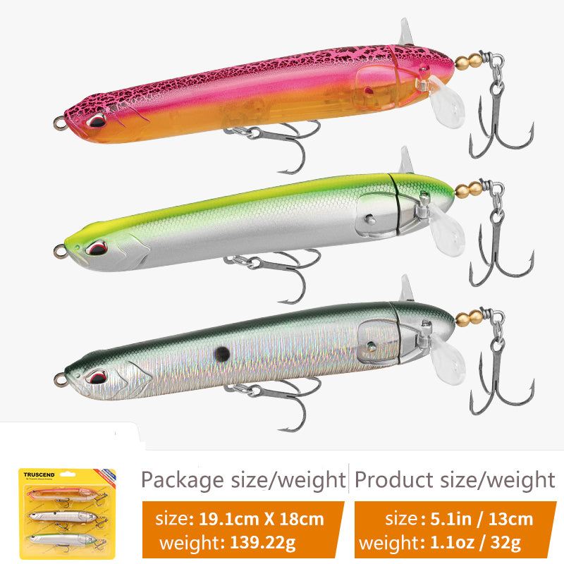 TRUSCEND Topwater Fishing Lures with BKK Hooks